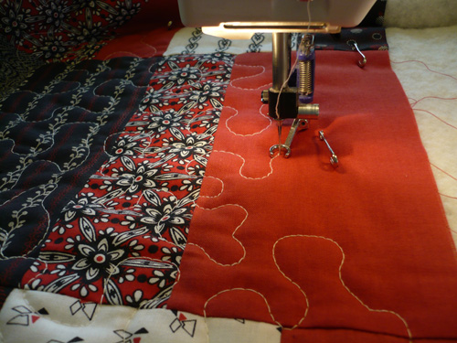 Black White and Red All Over Quilting